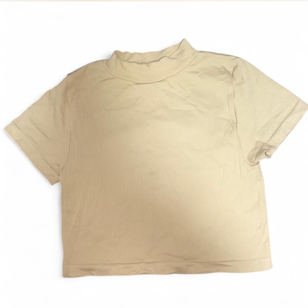 Tan mock neck t-shirt